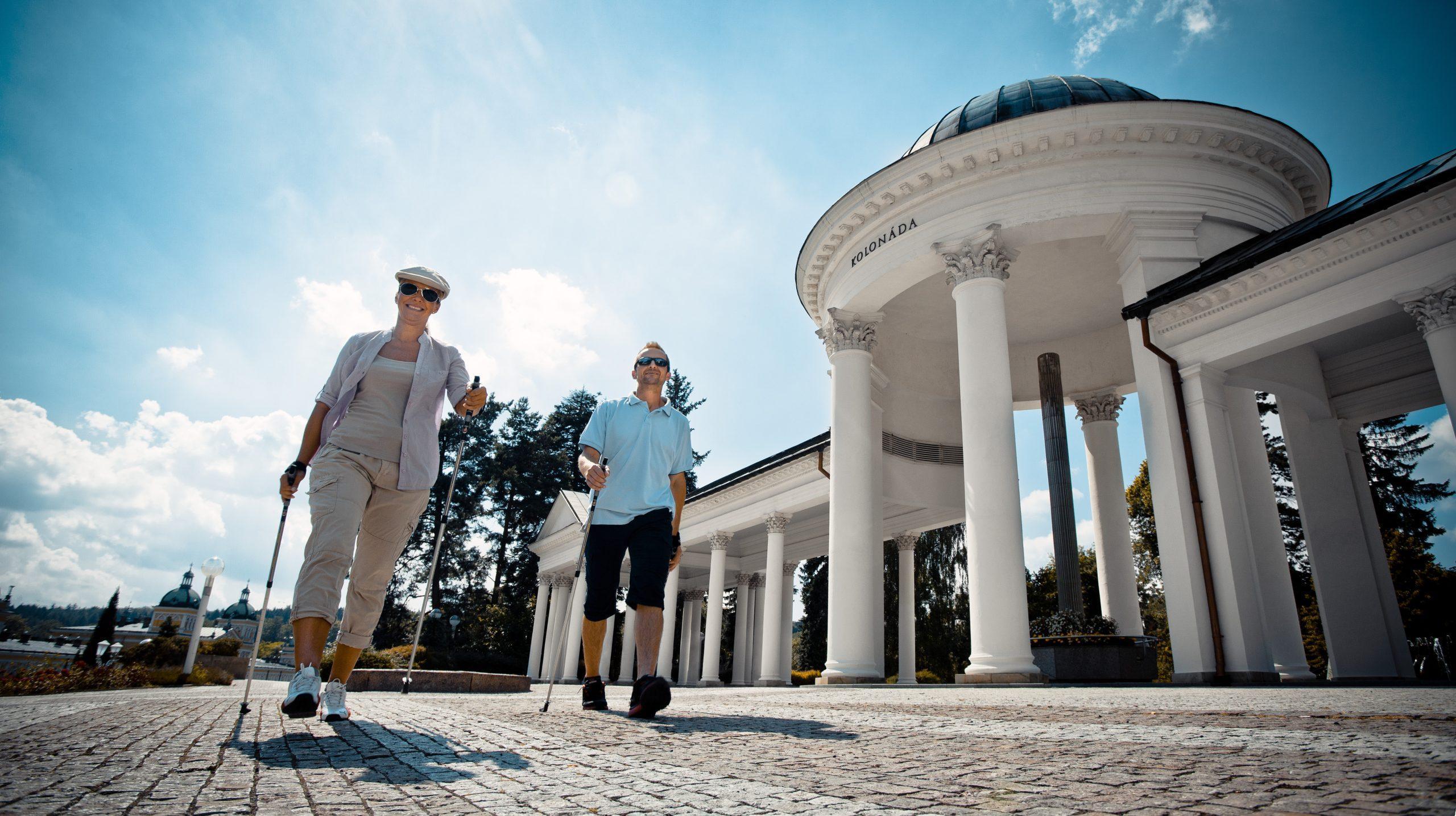 Mariánské láznì, nordic walking na kolonádì