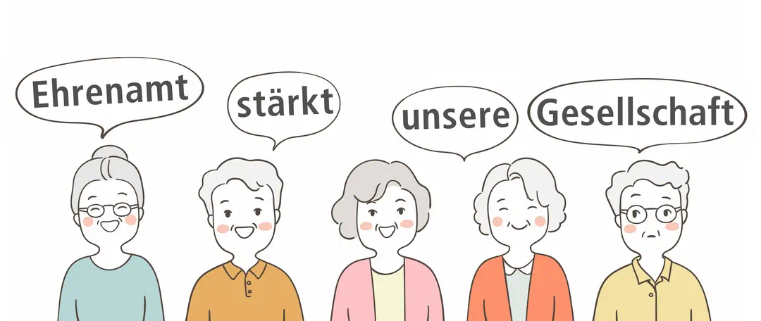 Symbolbild mit dem Spruch "Ehrenamt stärkt unsere gesellschaft"