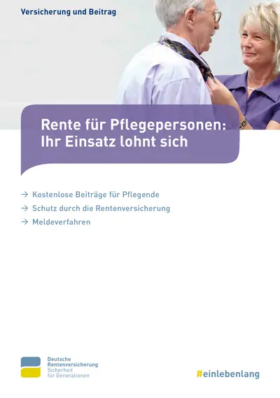 Broschüre "Rente fuer_Pflegepersonen" – Titelseite